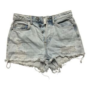 Distressed Denim Shorts
